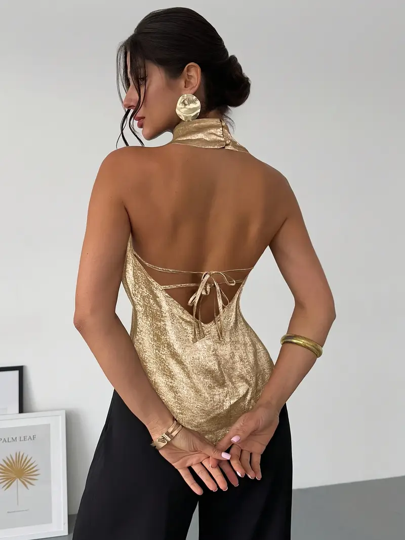 tie shoulder backless dress Cowl Neck Tie Shoulder Low Open Back Detail Mini Bodycon Dress In Black | EGO US