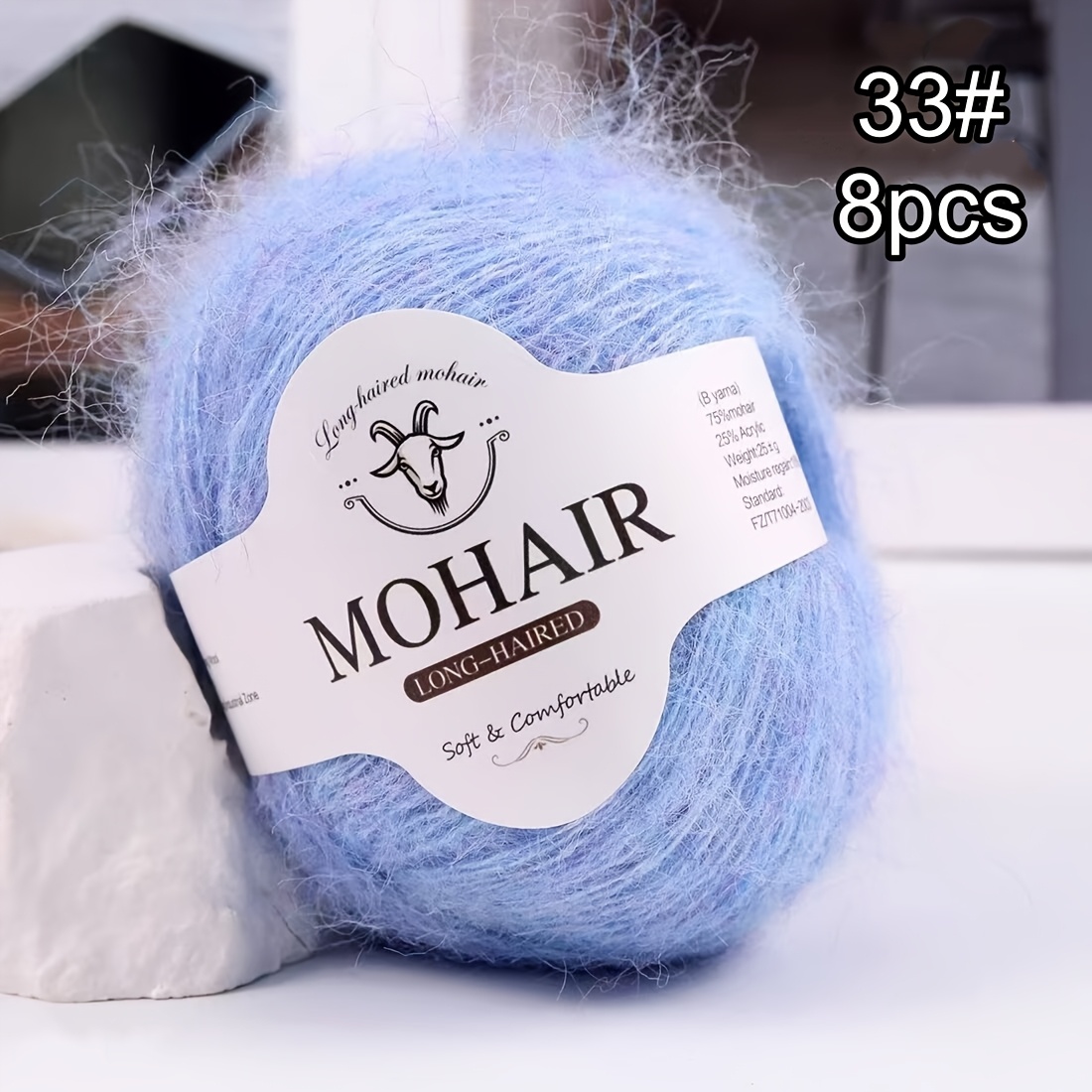 TEMU 8 gomitoli per sacchetto grande, lussuoso filato di di alpaca per capelli lunghi, per a maglia a maglioni, scialli, sciarpe, , cardigan,