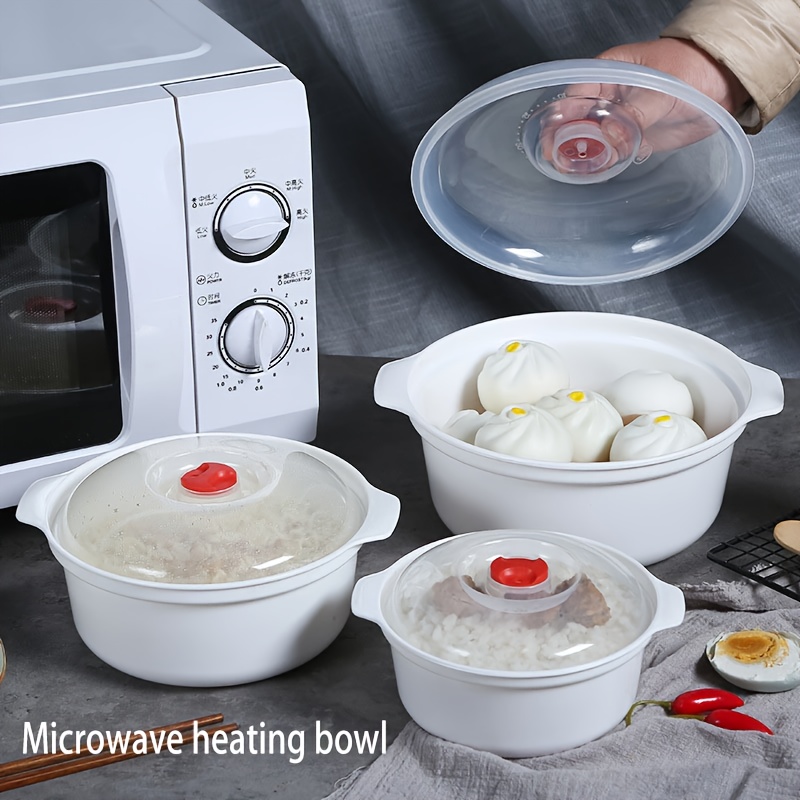 

1pc Microwave Oven With Lid Steamer Heating Bowl Food Silicone Material Steamer With Lid Steamer Lunch Box Steamer Plate Container For Restaurant Eid Al-adha Mubarak