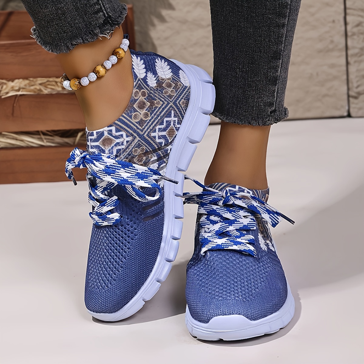 Zapatillas Tipo Calcetín para Mujer Zapatos y Transpirables con  Acolchada de EVA, Cierre de Cordones, Punta Redonda y Comodidad Todo-* para  Uso