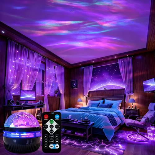 portable aurora projection light strip remote control usb powered led night light suitable for bedroom decoration valentines day gifts party lighting christmas atmosphere creation abs material