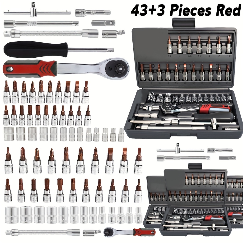 TEMU 1301171 Sets Of Tool Kits Household Repair Machinery Kits With Portable Boxes Heavyduty Household Tools Professional Manual Tools