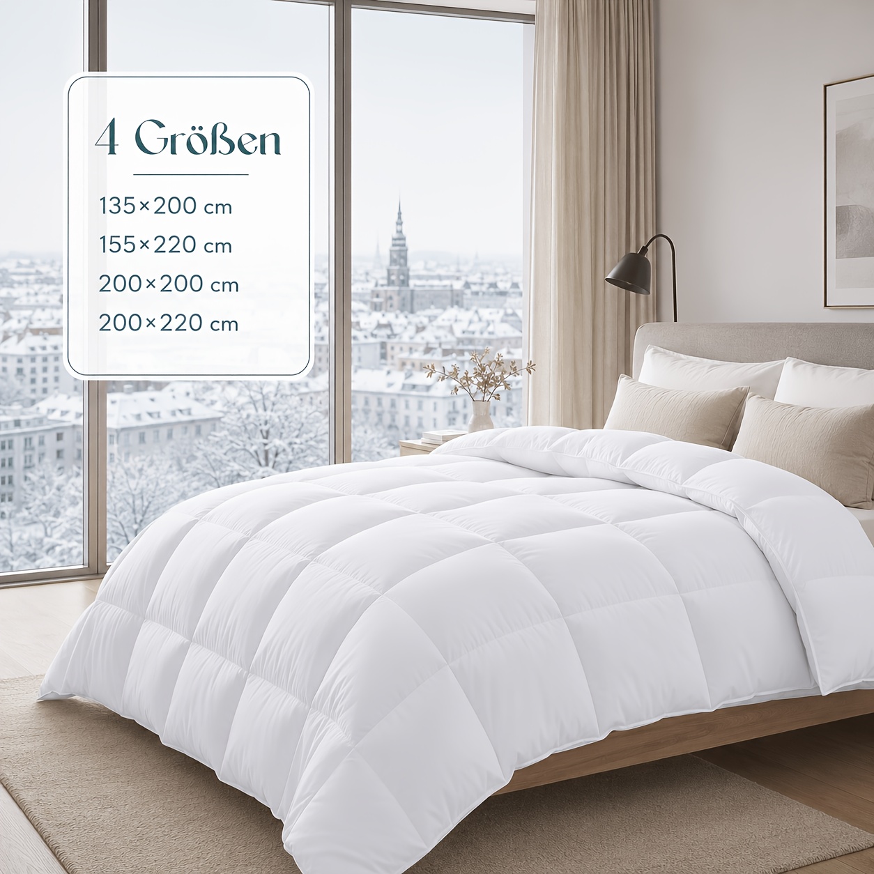 TEMU -style Winter Duvet 400gsm Thick Warm Comforter - Box-stitched Suitable For Bedroom, Hotel, Bedding, Soft Lightweight Quilt With Corner Ties,