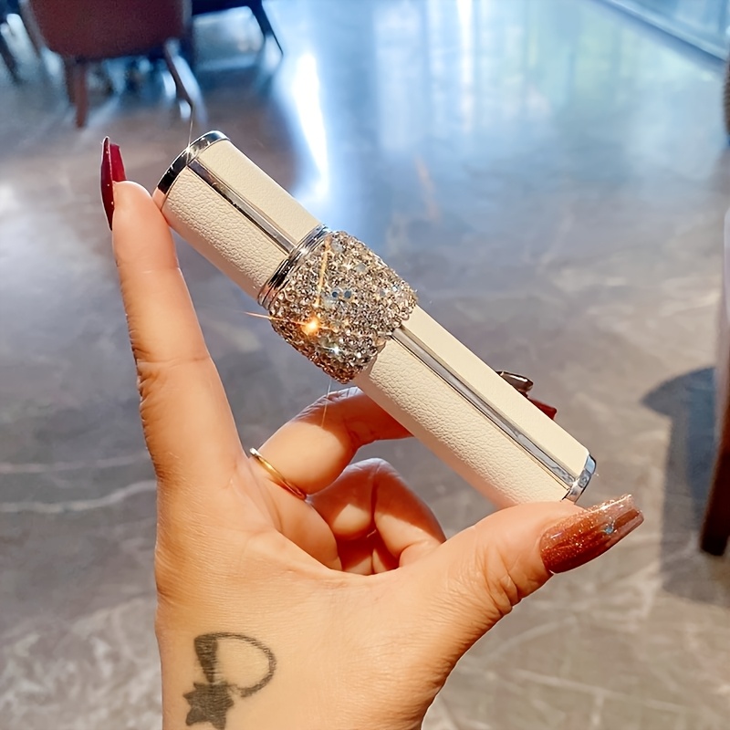 TEMU 1 de una botella de perfume de lujo , con diamantes artificiales brillantes, un contenedor portátil para agua de maquillaje, con un diseño de