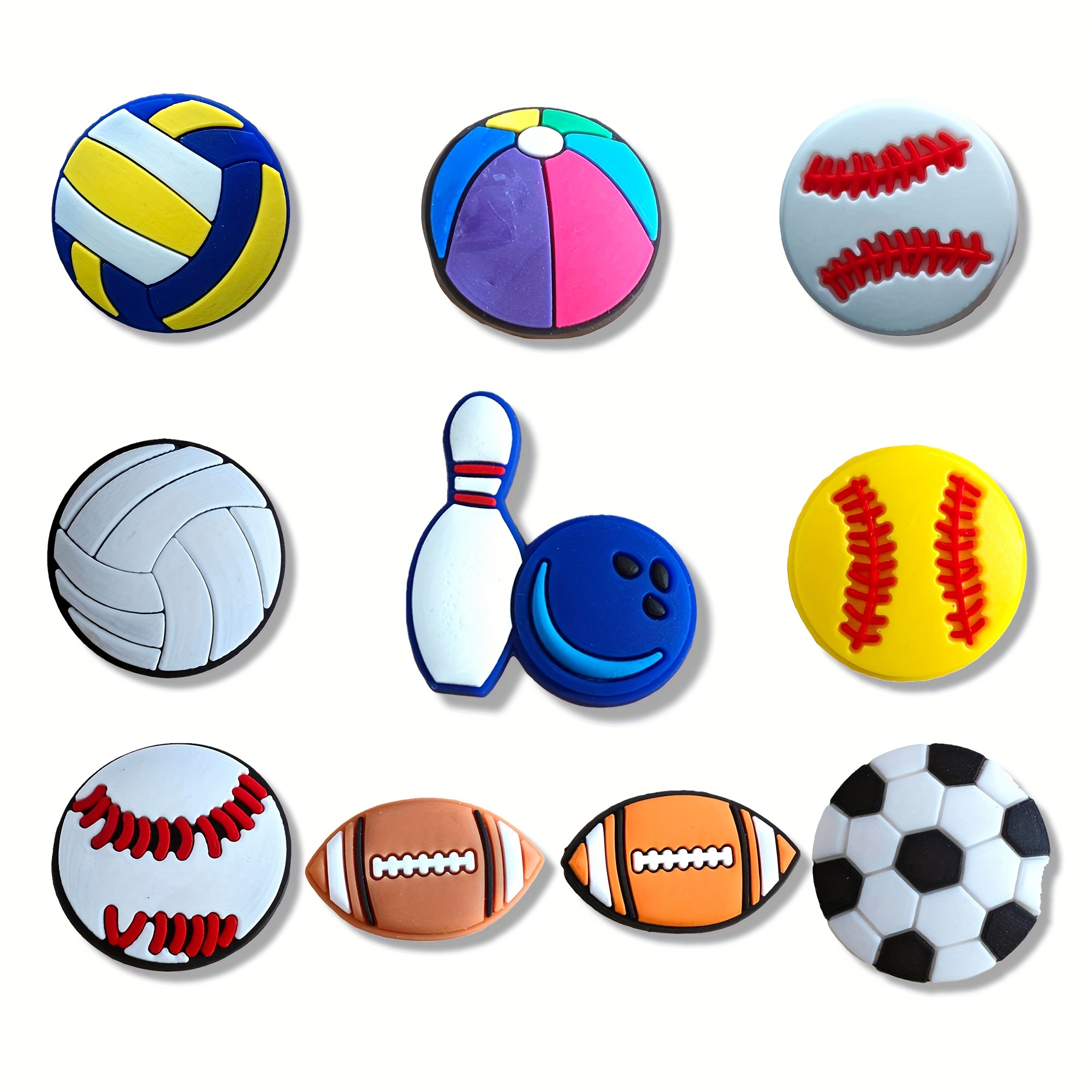 10/20/50PCS Football Croc Charms / Jibbitz / PVC Shoe Decoration