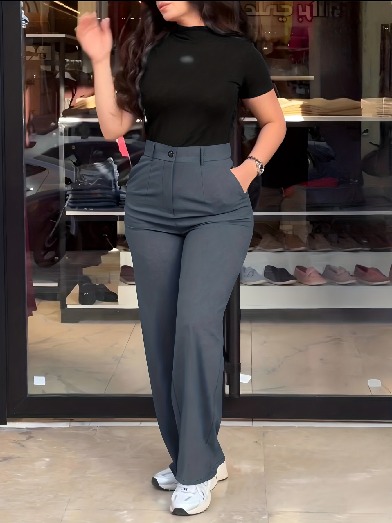 Women's Solid Color Casual Slim-Fit Long Pants