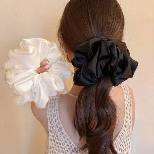 1pc jumbo scrunchie choose from plush textured hair tie for women non damaging elastic for updos formal hairstyles