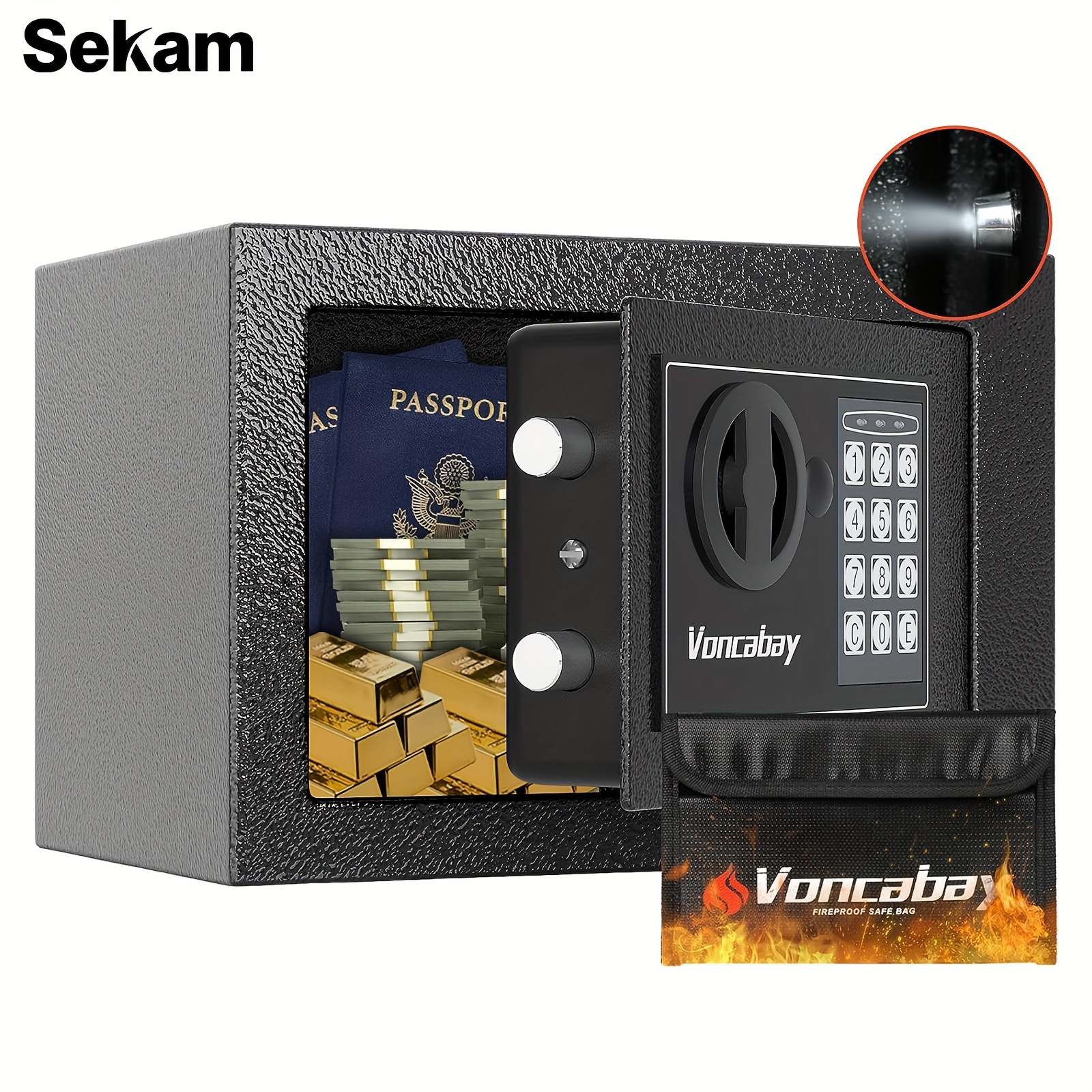 

Fireproof Safes With & Water-resistant Bag, Security In Multiple Sizes (0.23 Cubic)