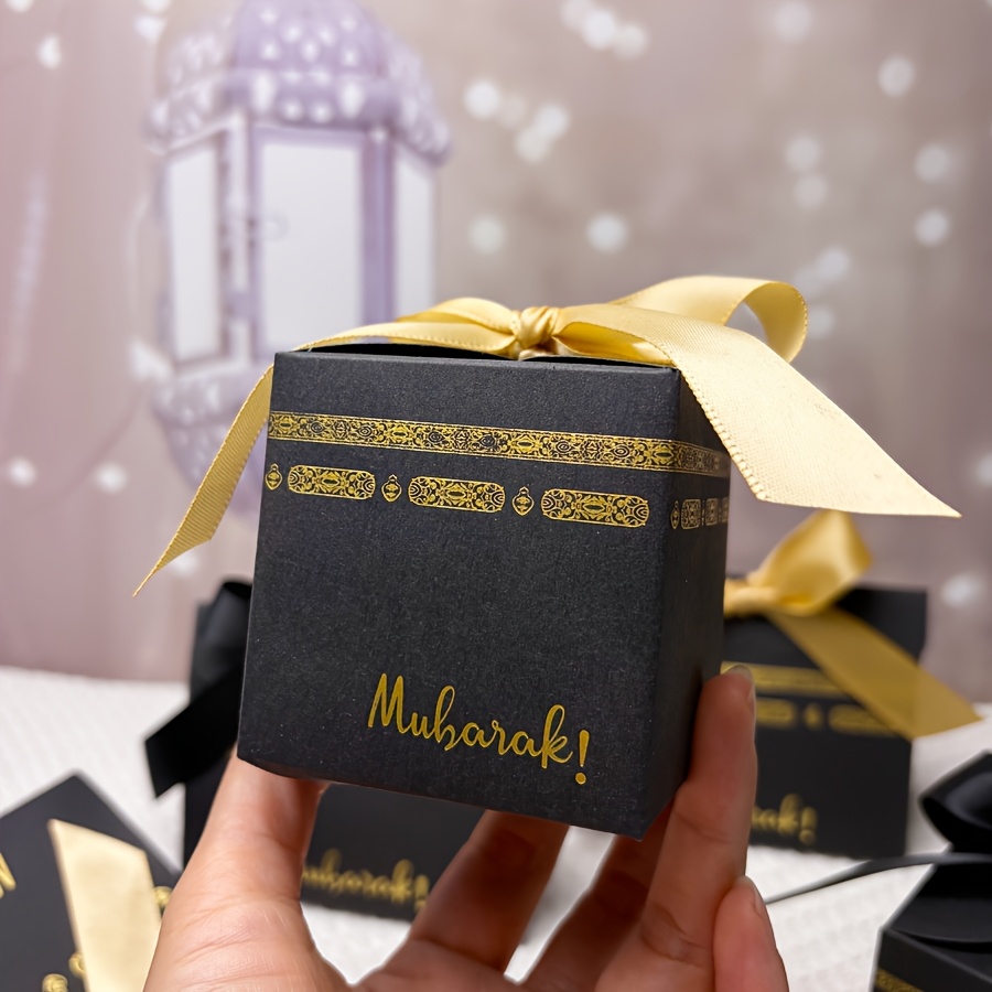 TEMU Cadeau pour elle/lui 10pcs Élégantes Boîtes Cadeaux de Chocolats et Bonbons Umrah Mubarak pour les Célébrations Musulmanes – Parfait pour le