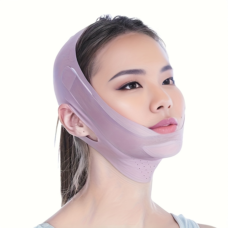 E-shop Double-Kinn-Gesichtsconturierungs-Werkzeug - Elastische Atmungsaktive Lila Gesichtsbänder mit Verstellbaren & Ergonomisches Design für