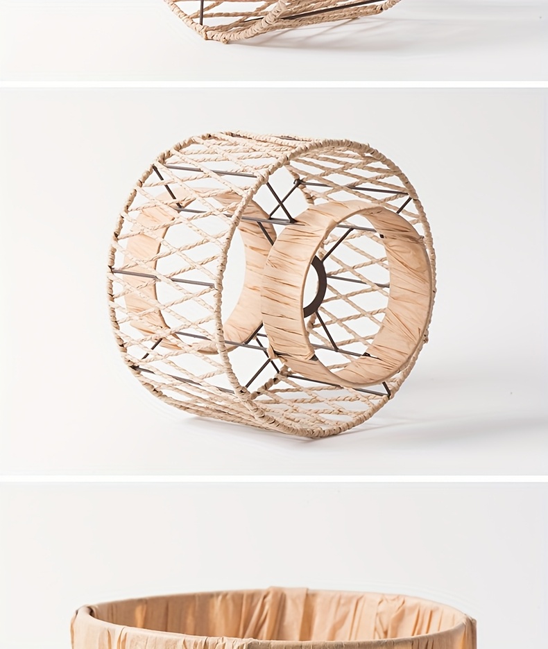 chinese retro style chandelier decorative lampshade indoor high end chandelier lighting     woven paper rope lampshade details 3