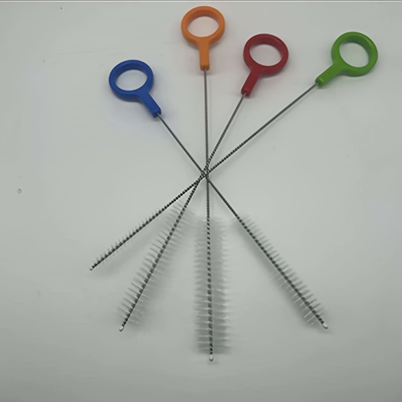 TEMU 4pcs Heavy-duty Cleaning Brushes, Ultra-long Straw Cleaning Brushes, Suitable For Metal And Plastic, Reusable Straws, Hard Bristles, Durable