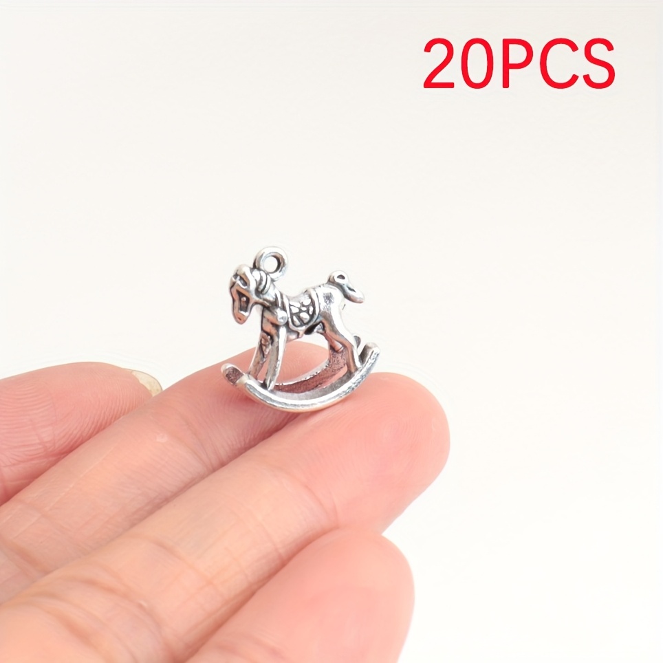 TEMU 20 Piezas de Colgantes Vintage 3D de Animales en - Miniaturas de Caballo y Burro para Joyería DIY, Pendientes, Collares, Pulseras - Suministros