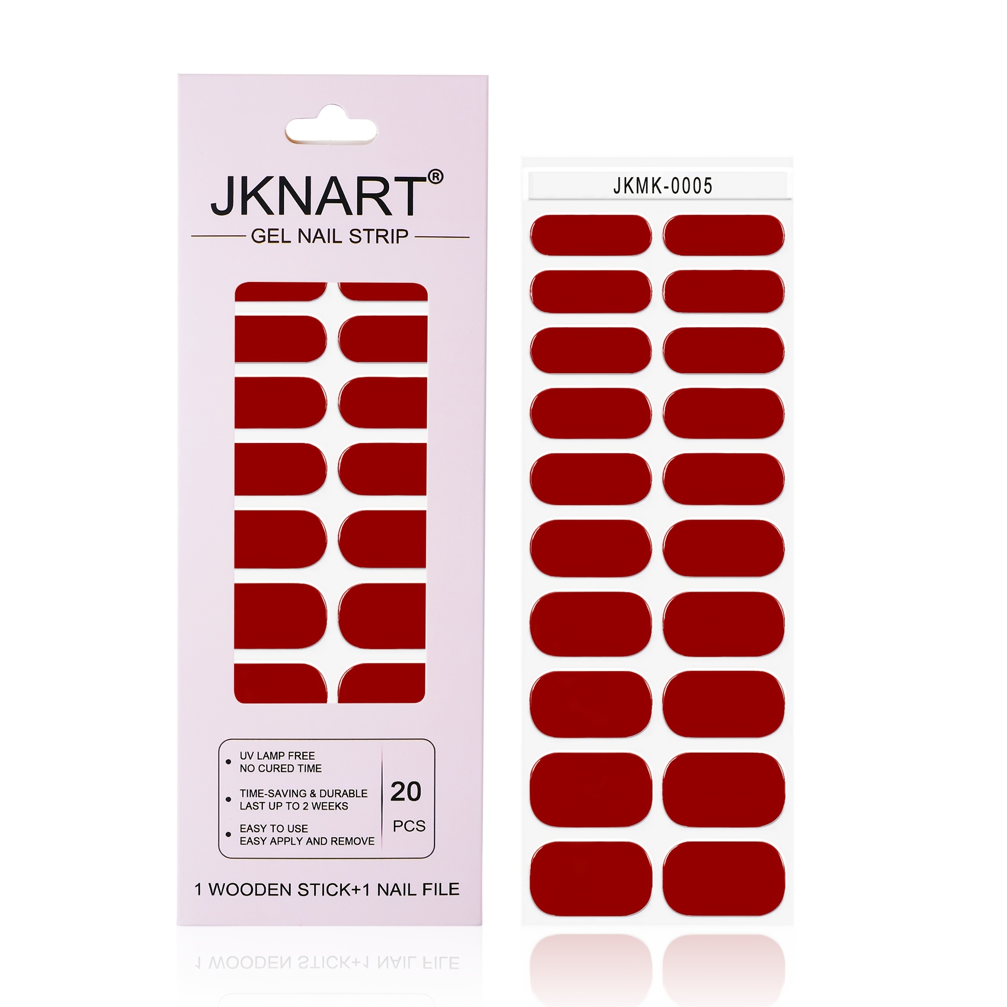 TEMU 20pcs Stickers Gel pour Ongles Rouges, Pas de Lampe , Stickers Décoratifs Auto-Adhésifs à Couverture Complète, Pack de 20 Feuilles de Stickers