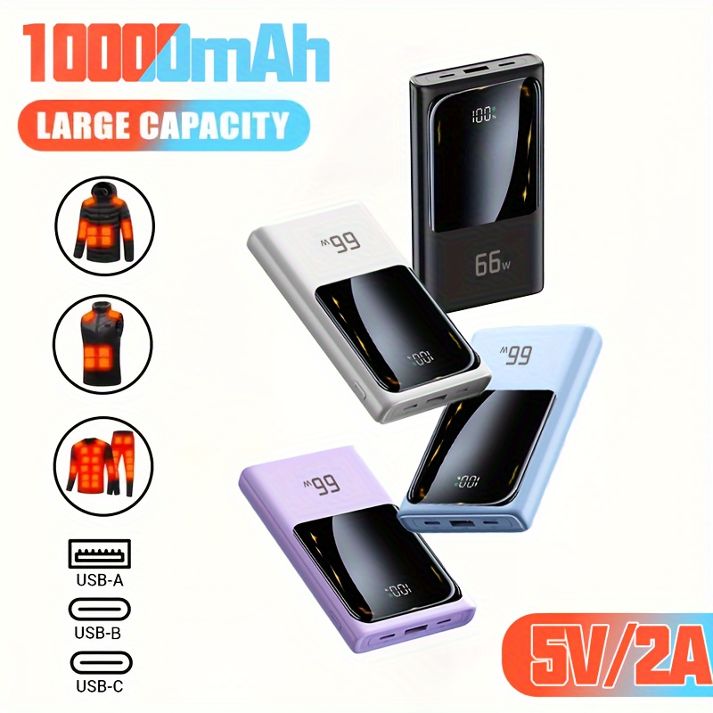 Mini Power Bank Dual USB UltraThin External Battery Backup Charger