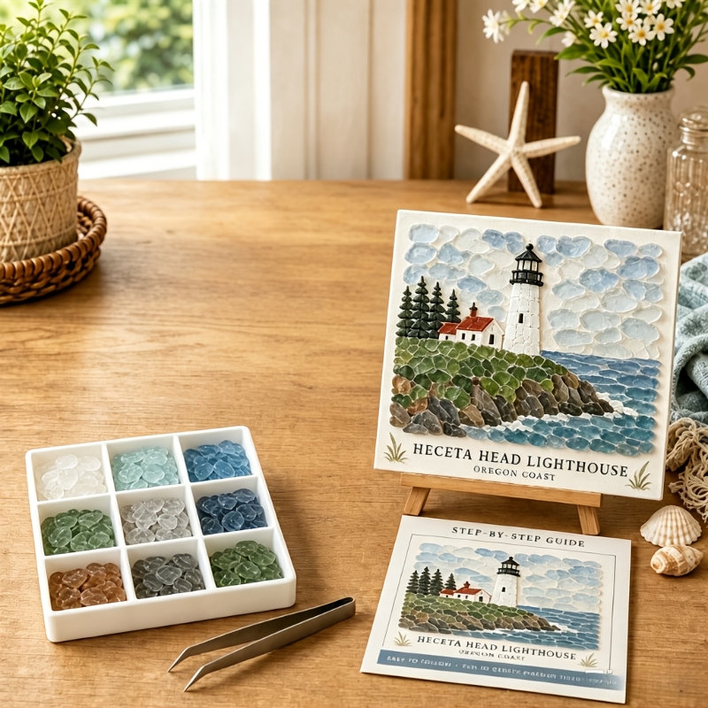 Lighthouse Sea Glass Craft Kit for Adults