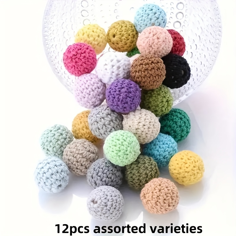 12pcs Of Handmade Woven Wooden Beads, Natural Wood Woven Flower Balls, For Jewelry Making, Crafts, And Sewing Supplies, Decorative Beads For Bracelet, Necklace, And Jewelry Making Additions