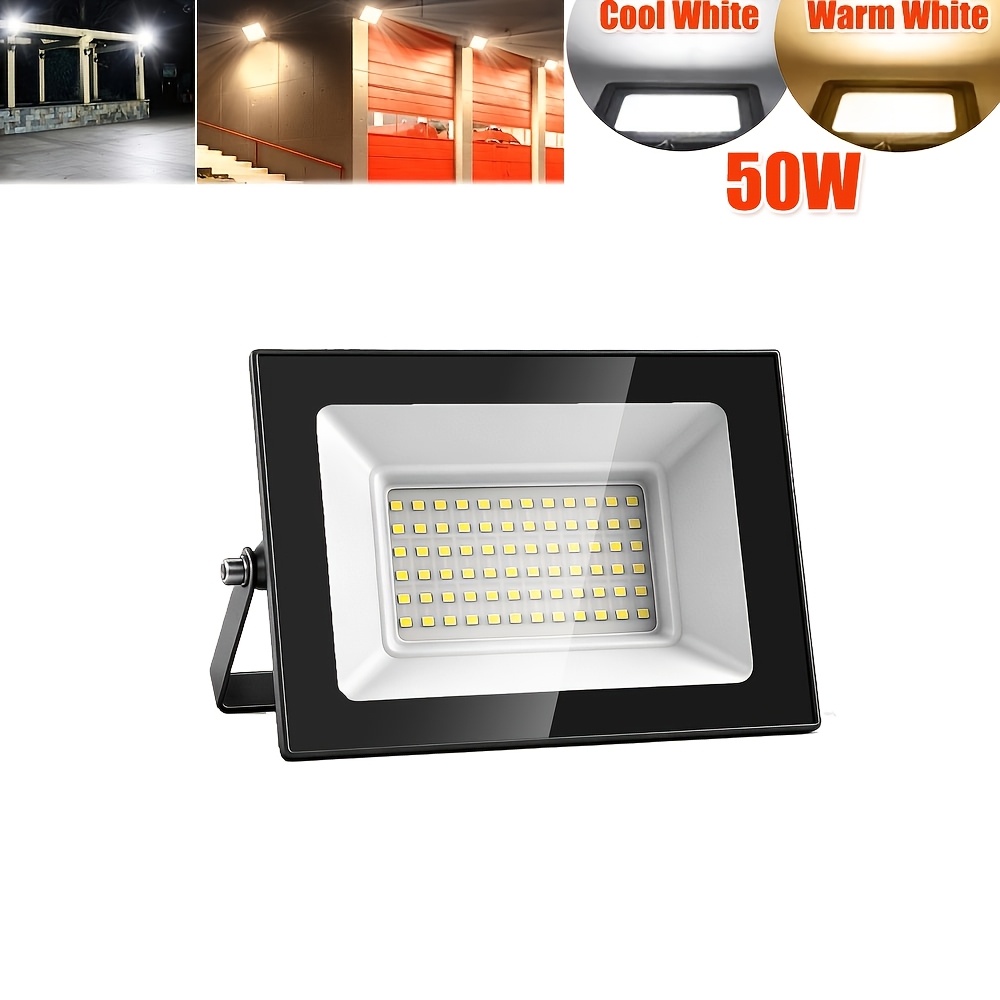 50w Led Floodlight Outdoor, 17x11.6x2.7cm Led Security Light, Led Flood Light, Cool White/warm White, Adjustable 180° Bracket, For Garden, Garage, Yard, Backyard, Workshop