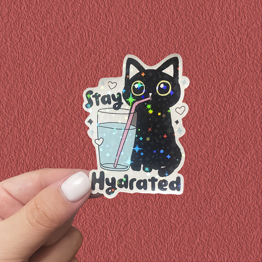 Sticker - Funny With Sparkling Stars & Hearts, Waterproof Vinyl Decal For Office Cubicle Decor, Gag Gift For Coworkers, Managers, Colleagues - Motivational Desk Decoration