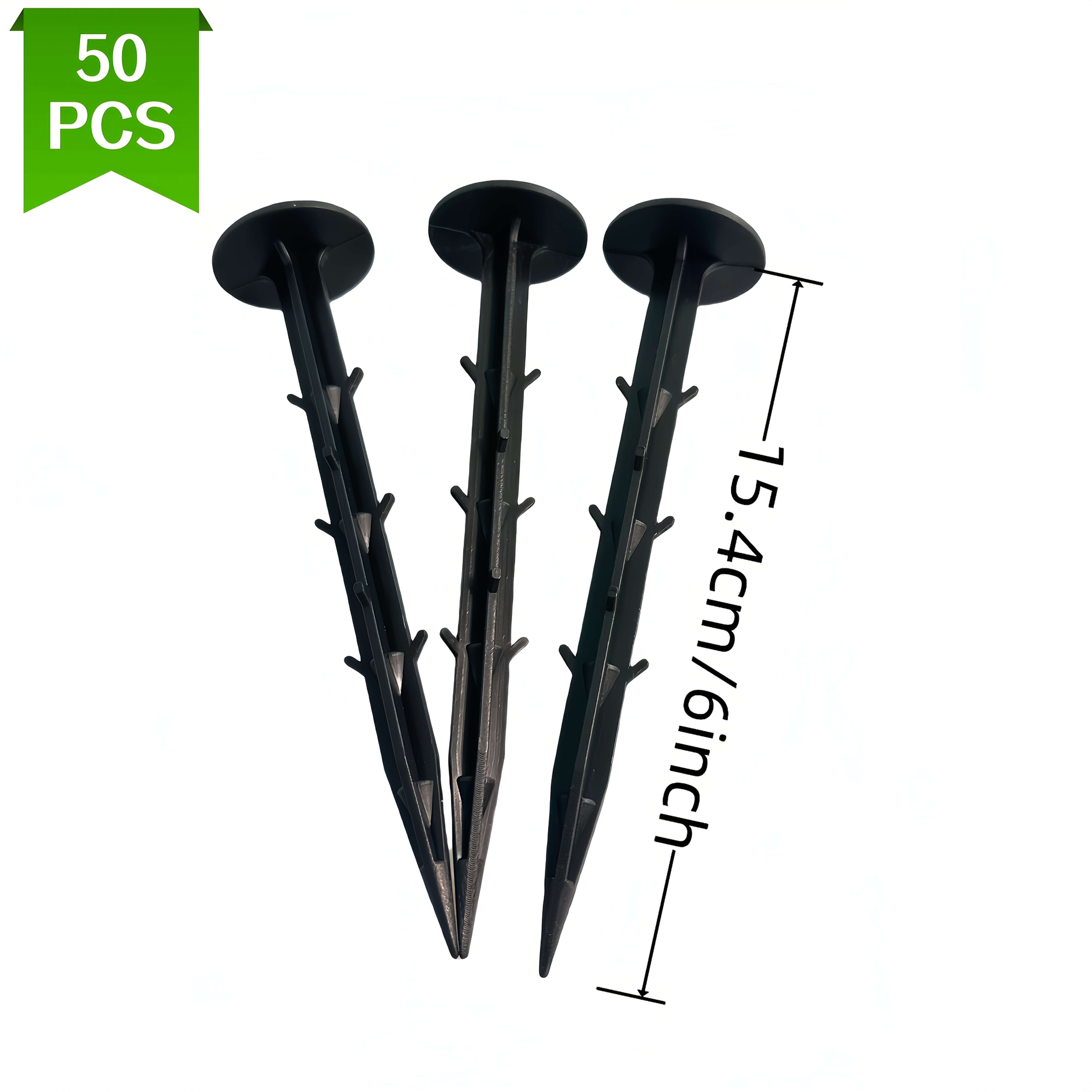 E-shop 50 Stück Garten Nagel Set aus Kunststoff, Robuste und Rostfreie Landschaftsnägel, für Unkrautvlies, Sonnenschutznetze, Campingzelte, Bodenanker