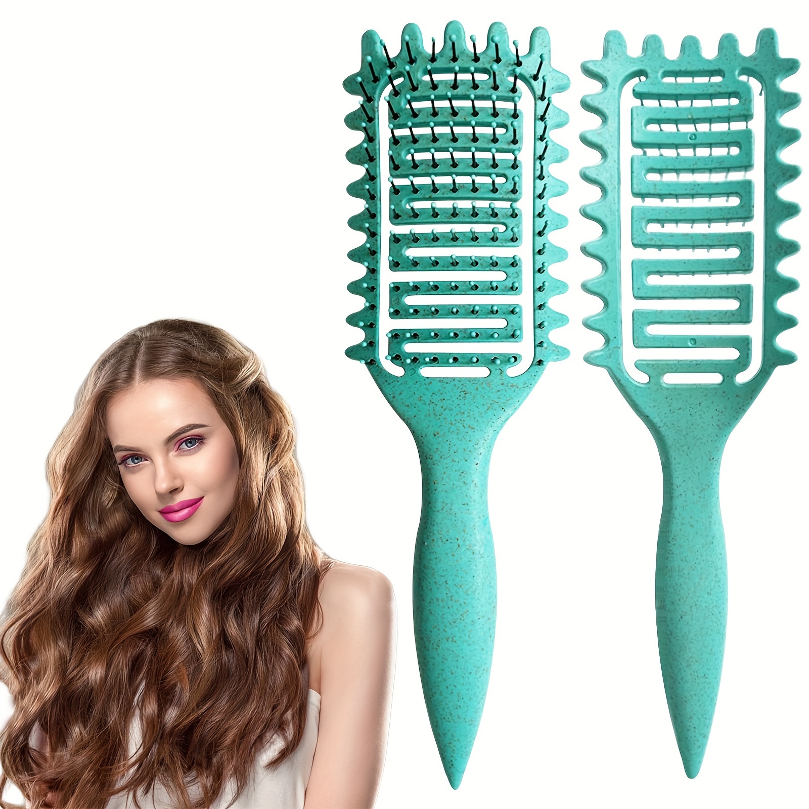 

Plastic Bristle Detangler Comb For Dry Hair - Abs Handle, Lightweight Defining Styling Brush With Soft Massage Head & Flexible Design - Ideal For All Hair Types To Shape Without Damage