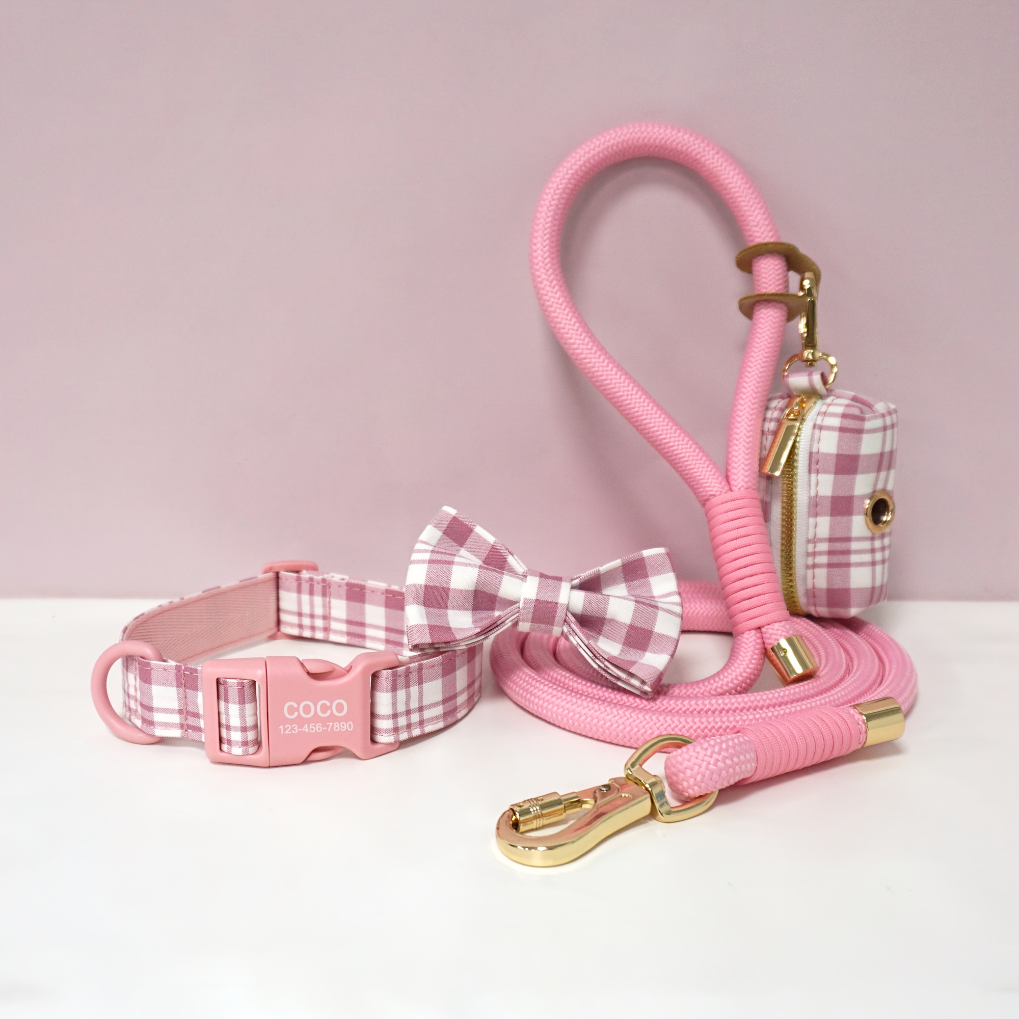 4pcs Cute Colorful Adjustable Pet Dog Collars with Bow Tie