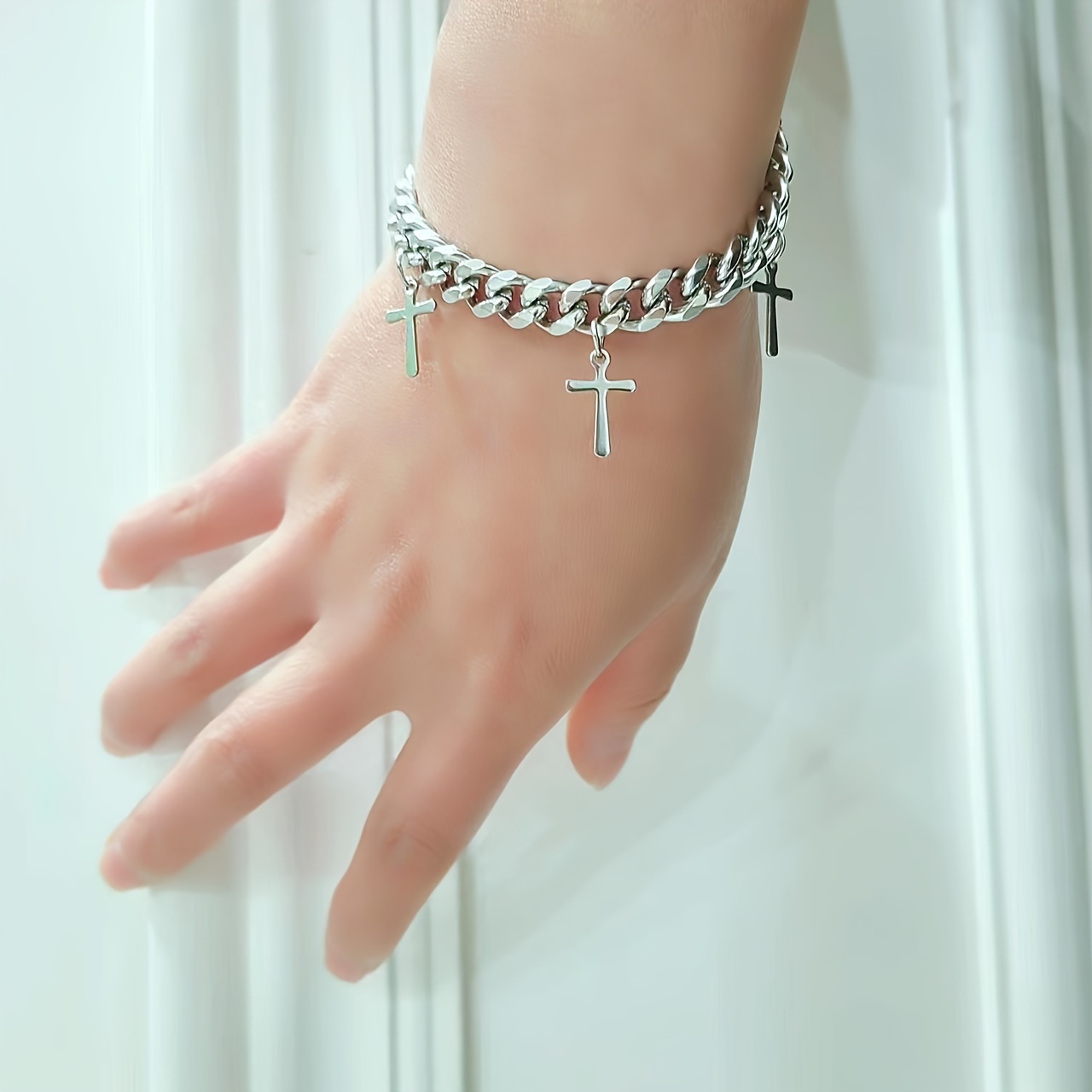 Pacsun cross chain bracelet discount