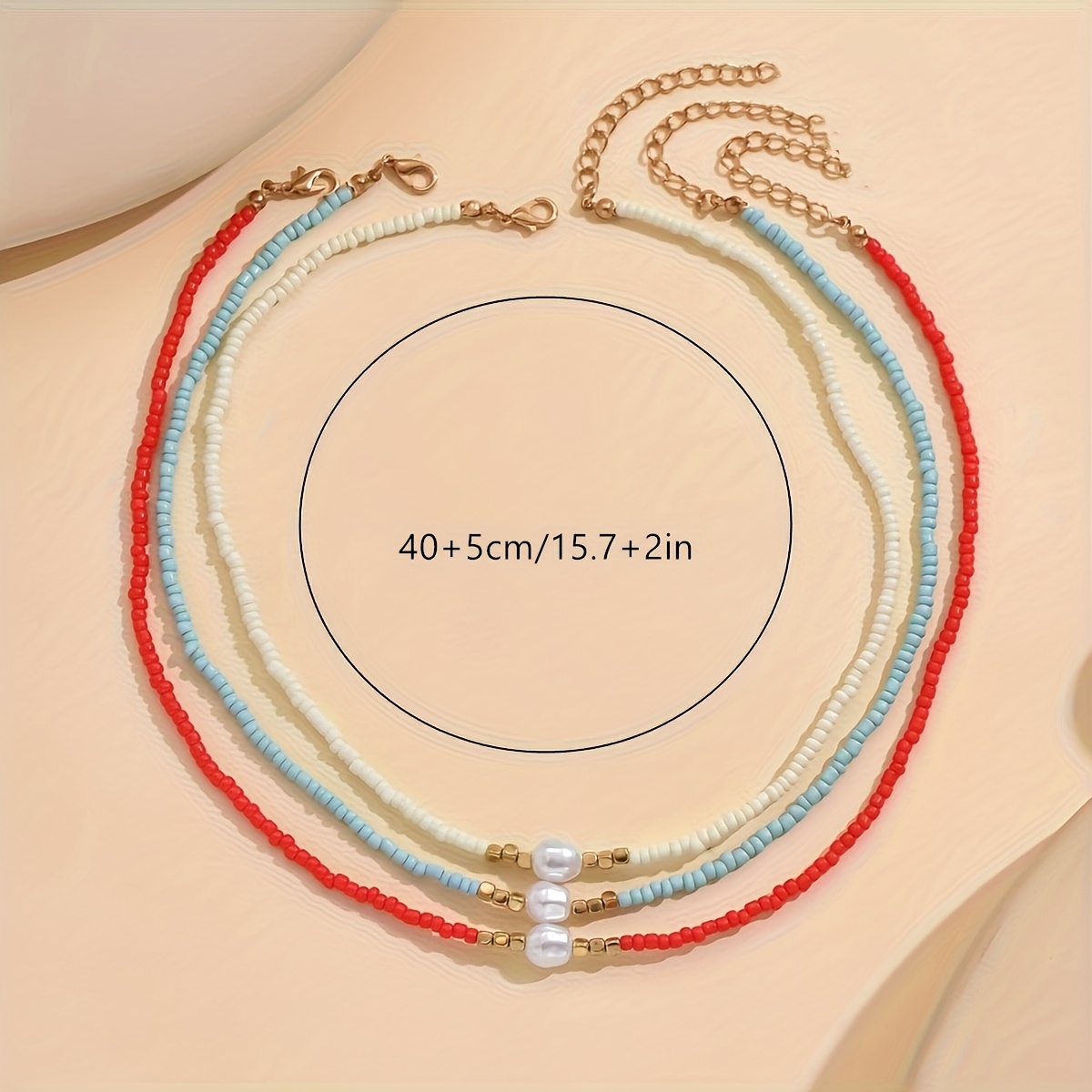 Boho Red Rice Bead Necklace & Anklet Set