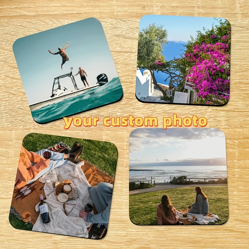 4pcs Custom Personalized Photo Acrylic Coasters