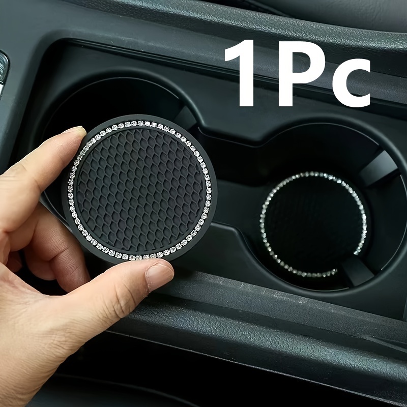 

1pc Multifunctional Car Artificial Diamond Coaster Water Cup Slot Non-slip Mat Silica Pad Cup Holder Mat Auto Interior Decoration Accessories Best Seller Gifts