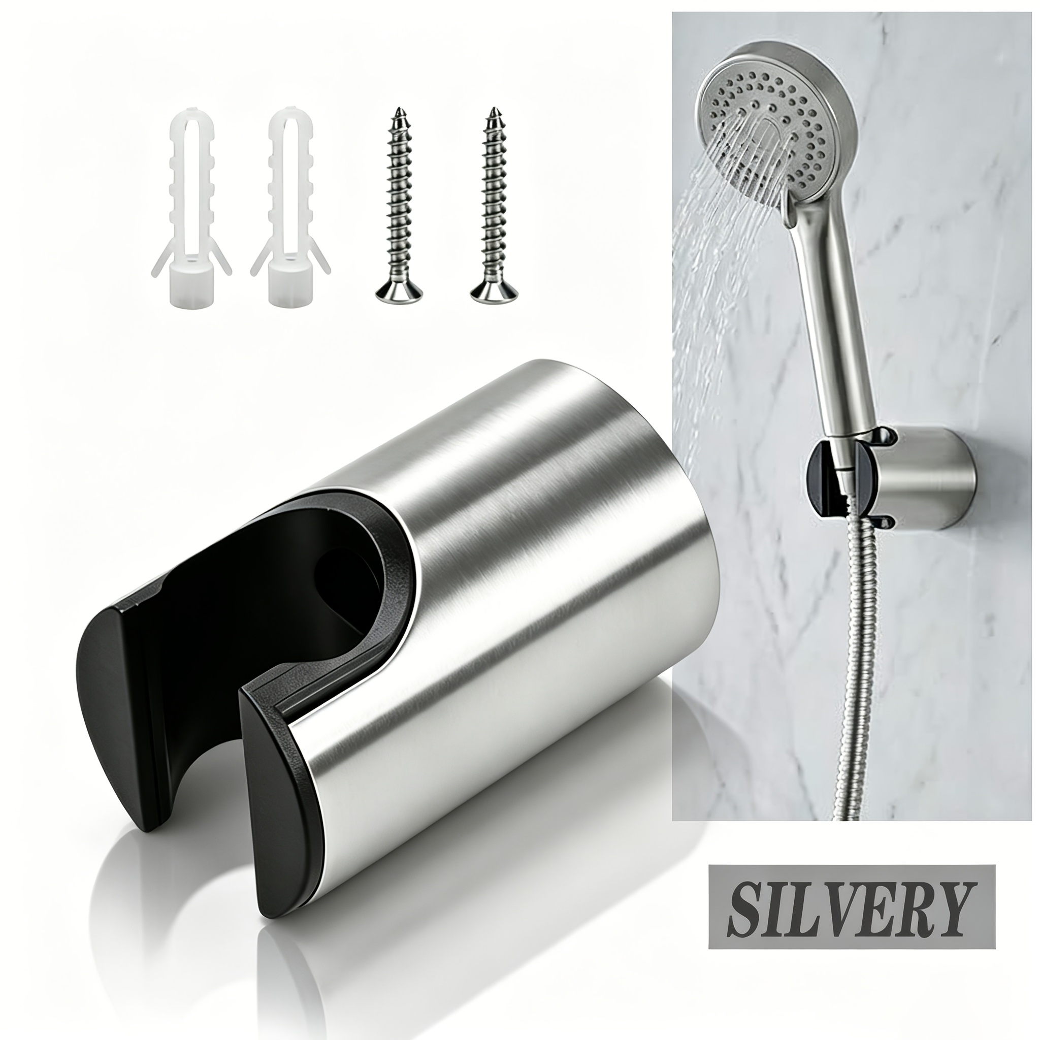 TEMU Soporte para cabezal de ducha, Soporte fijo para cabezal de ducha, Soporte de pared para cabezal de ducha de , Accesorios de baño