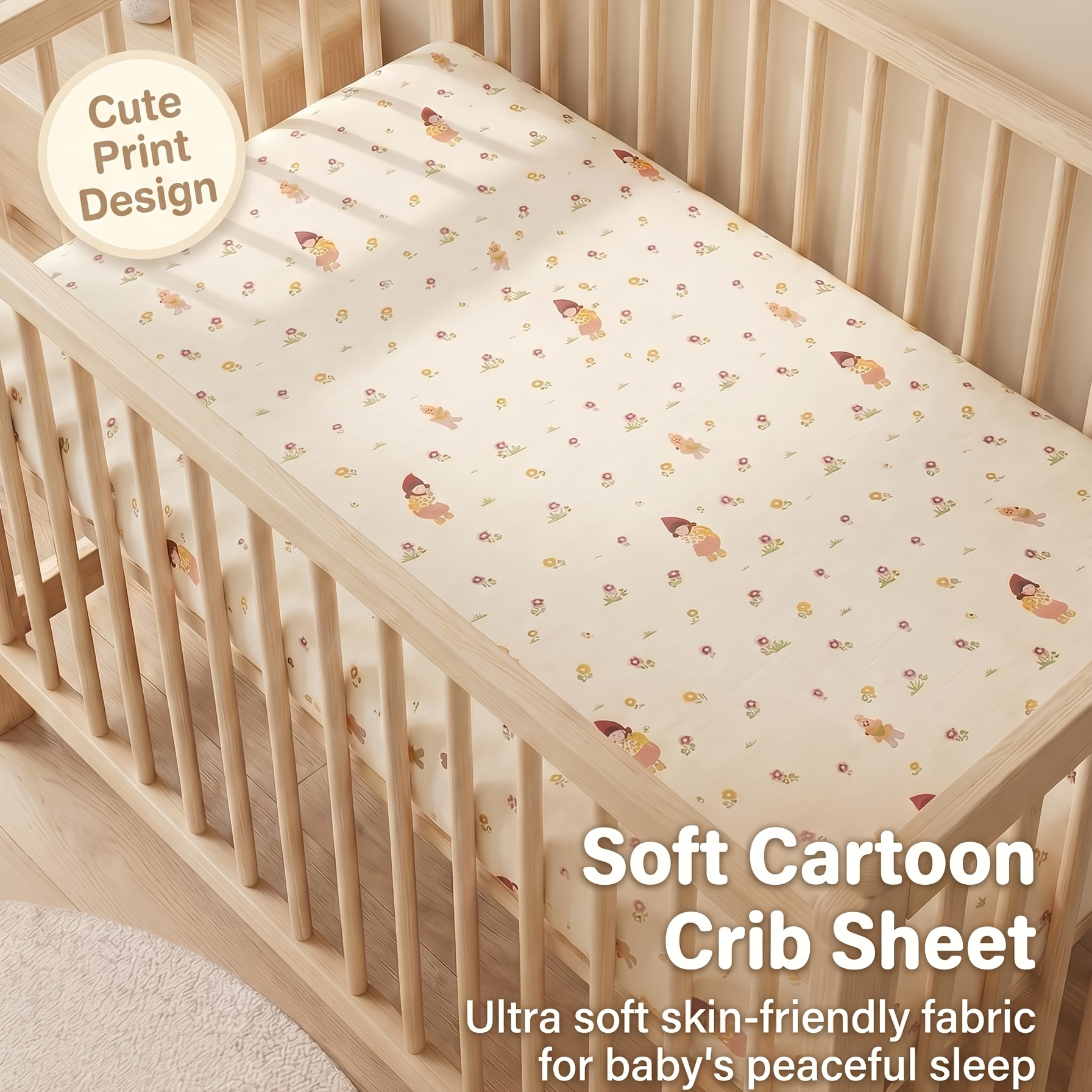 Soft Breathable Children's Fitted Sheet, Machine Washable