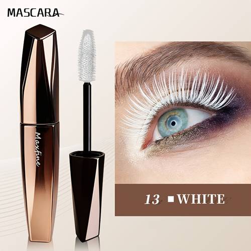8d fiber color mascara resistant to water and sweat adds volume curls and lengthens in white blue brown and purple an present for female friends and mothers