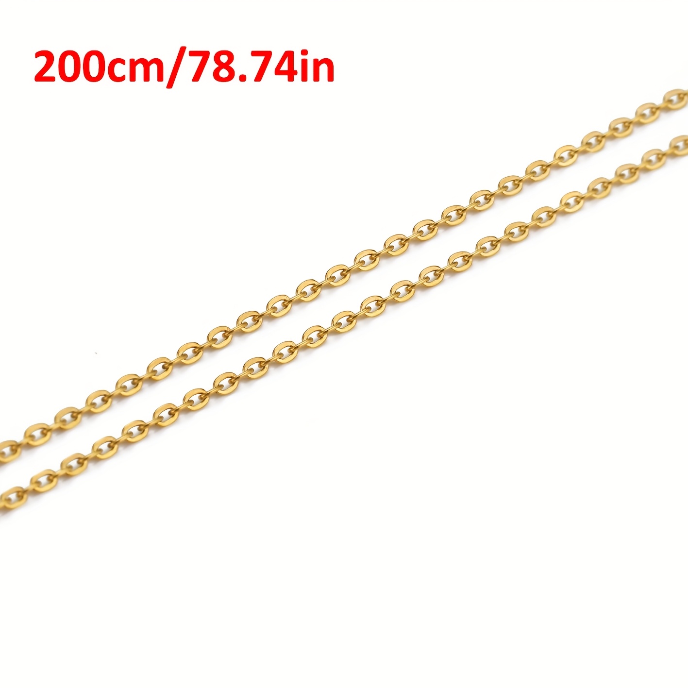 TEMU Chaîne croisée à maillons en O en acier inoxydable de 2 m, chaîne fine de 1/1,5/2 mm pour bracelet, collier, fabrication de bijoux DIY
