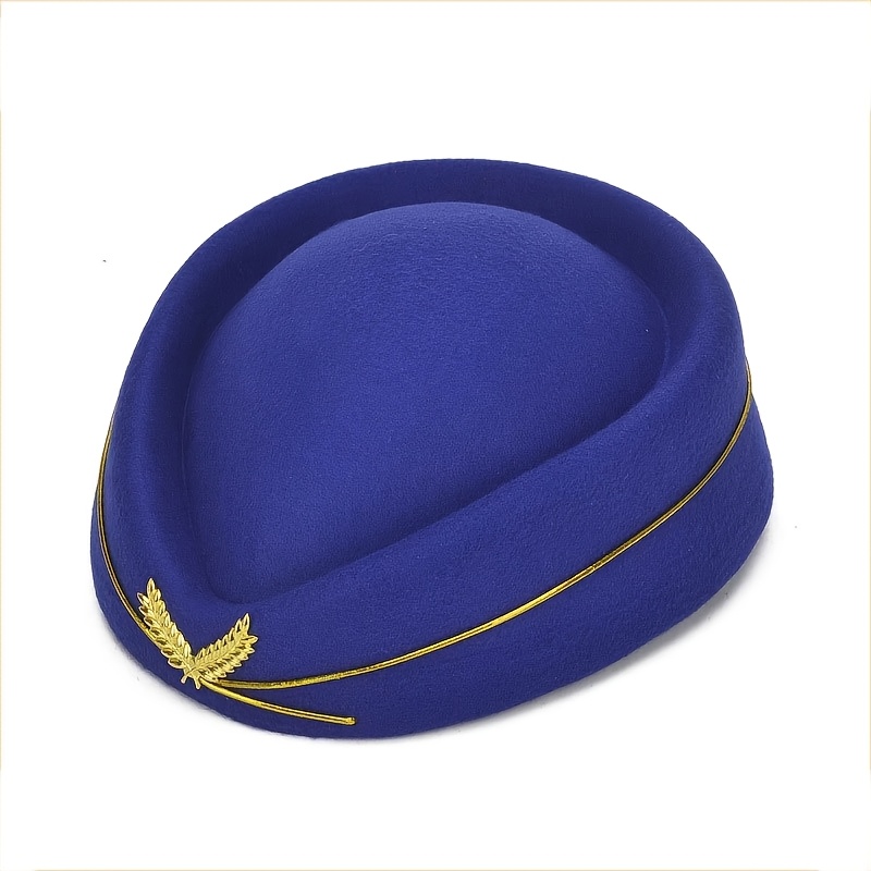 TEMU Women's Flight Captain Hat - Lightweight Uniform Prop For Cosplay, Costume, Themed Parties (halloween, Air) - Non-stretch Beanie Cap, Not For