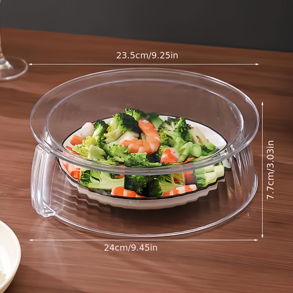 1pc Heavy-Duty Splash Lid Compatible for Microwaves - Heat-Resistant 200°C, 360° Cover with Stackable Lid for Camping, BBQ, Microwave & Use - Suitable for Vegetables, Fruits, Meals (Plastic Lid)