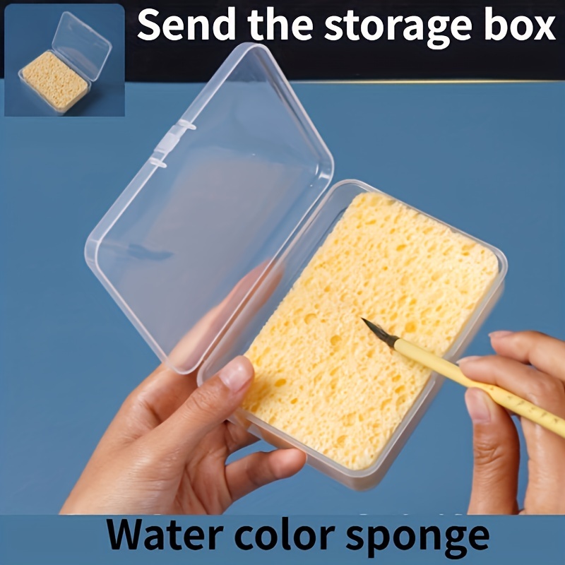 

artistic Choice" Artist's Delight: 1pc Watercolor Sponge With Storage Box - Versatile, Moisture-retaining Art Supplies For Cleaning & Crafting, Essential For Apartments, Dorms & School
