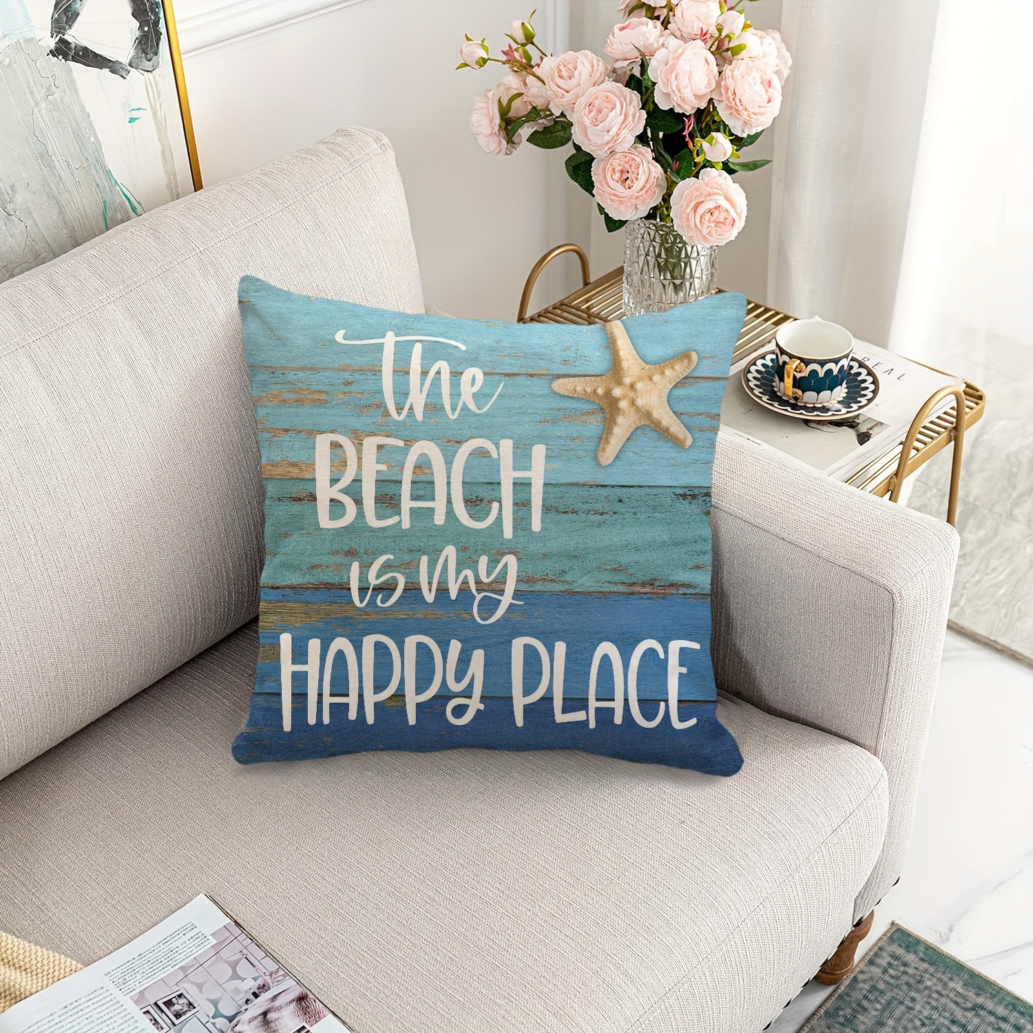 throw pillow cover summer beach ocean Temu