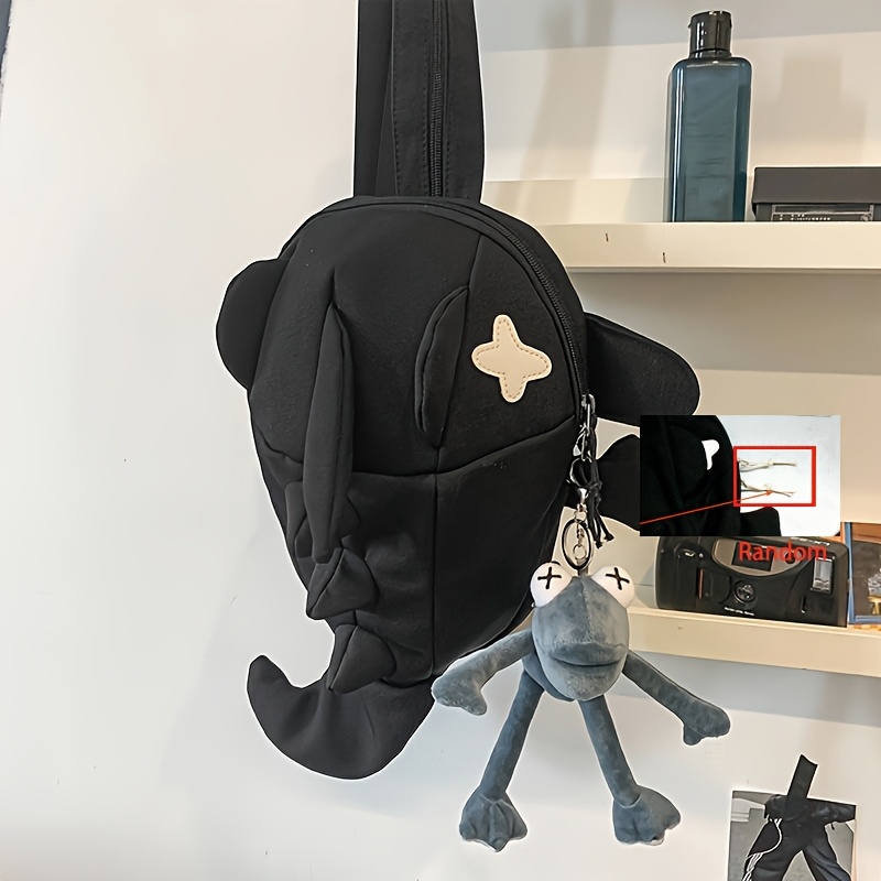 Bandolera y Mochila Convertible de Tiburón - Correa de Hombro Ajustable de Nailon, Cierre con Cremallera, Forro de Poliéster, Mochila Casual Unisex para Mujeres y Hombres (Blanco/Gris/), Accesorio Unisex | Bolso de Moda Único | Construcción en Nailon, Mochila de Tiburón