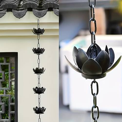 courtyard decorative for lotus flower gutter chain rain chain diverter decorative flower rain chain string