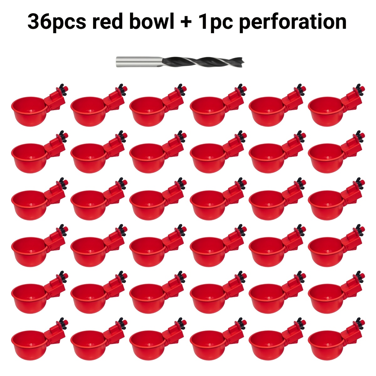 Image of 36pcs Automatic Chicken Waterers And 1pc Puncher, Chicken Trough Bird Feeder Chicken Feeder Chicken Drinking Machine, Suitable For Poultry, Suitable For Chickens, Ducks, Quails, Chicks
