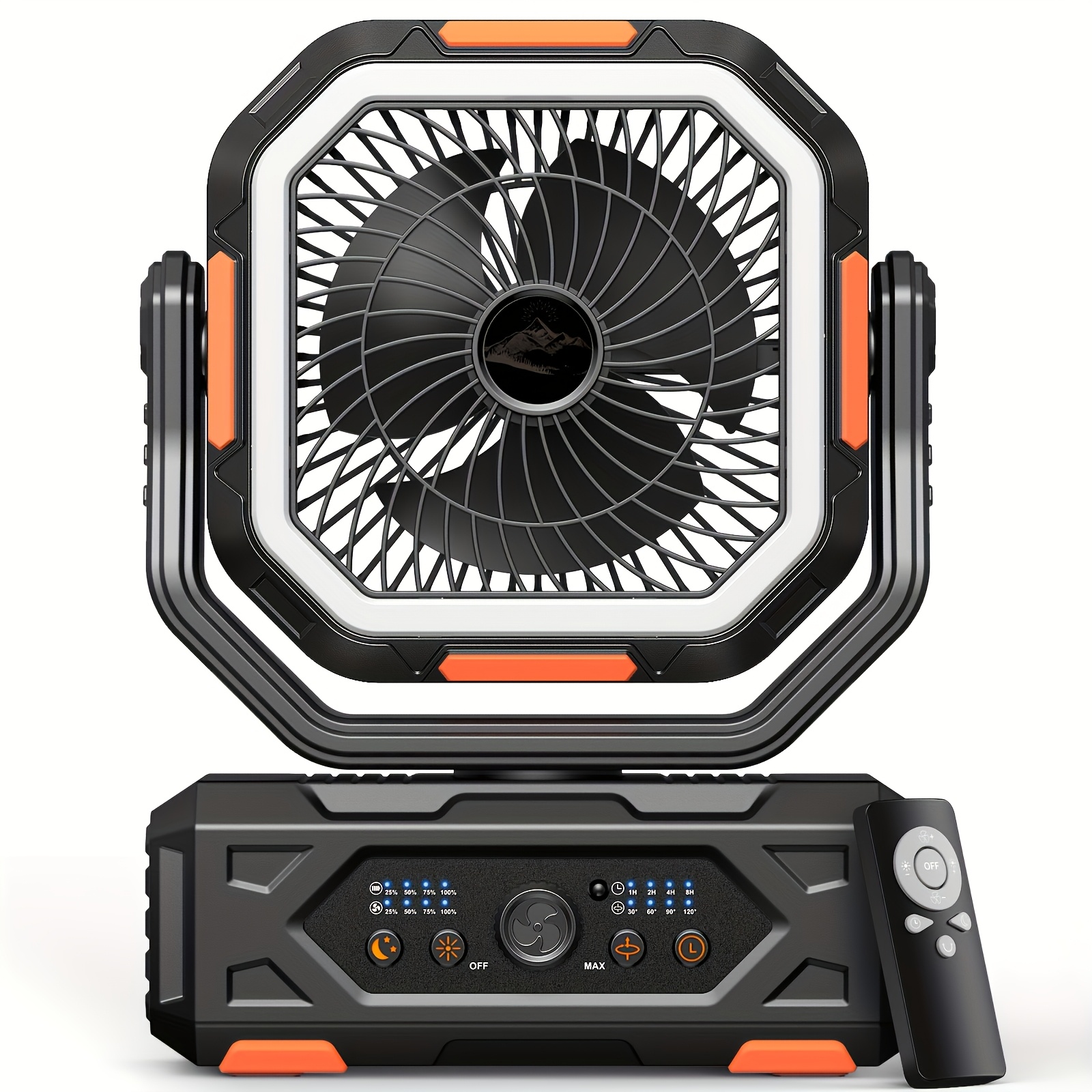 20000mah portable camping fan with remote   suitable for tent travel car outdoor rechargeable oscillating ceiling fan     for bedroom rv emergency cooling