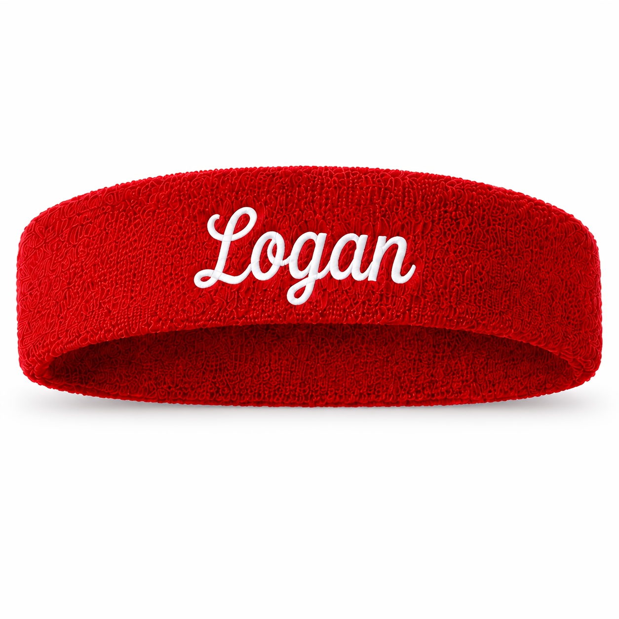 TEMU 1pc 1pcs Custom Embroidered Name/text Sports Headband - Personalized Terry Cloth Sweatband Suitable For Running, Gym, Tennis, Basketball, Soccer