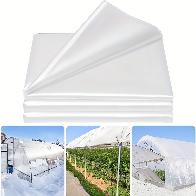 

10x30ft 6 Mil Clear Plastic Plant Cover - Freeze Protection, Resistant Greenhouse Sheeting For Cold Weather Gardening