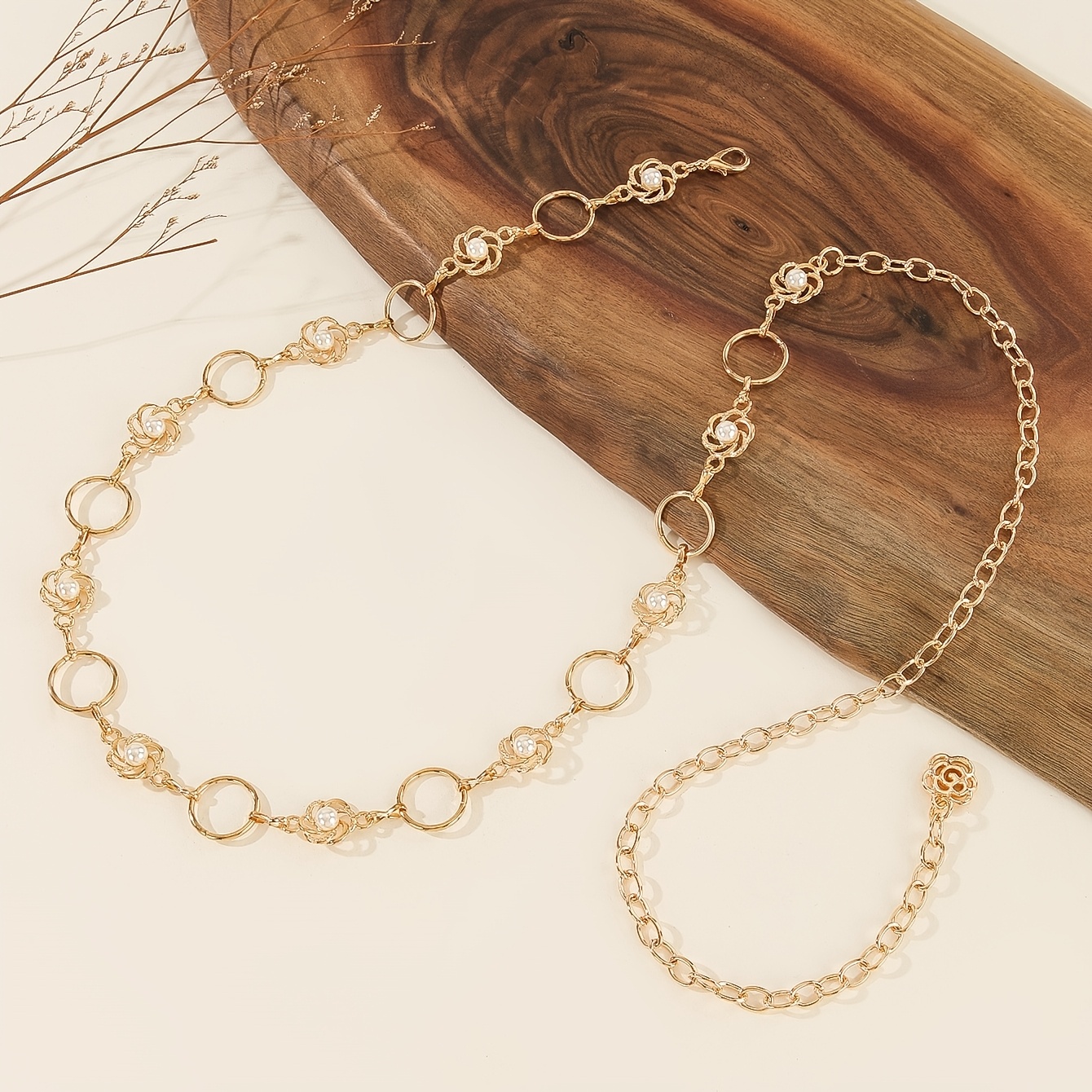 TEMU ceinture décorative à la taille Camellia, simple et polyvalente pour femme, ceinture accessoire pour robe d'été