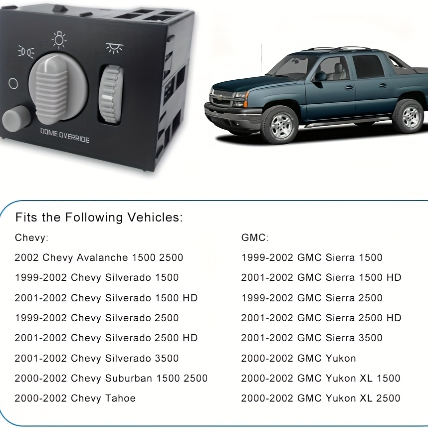 Headlight Switch Replacement Headlight Switch For Chevy Silverado