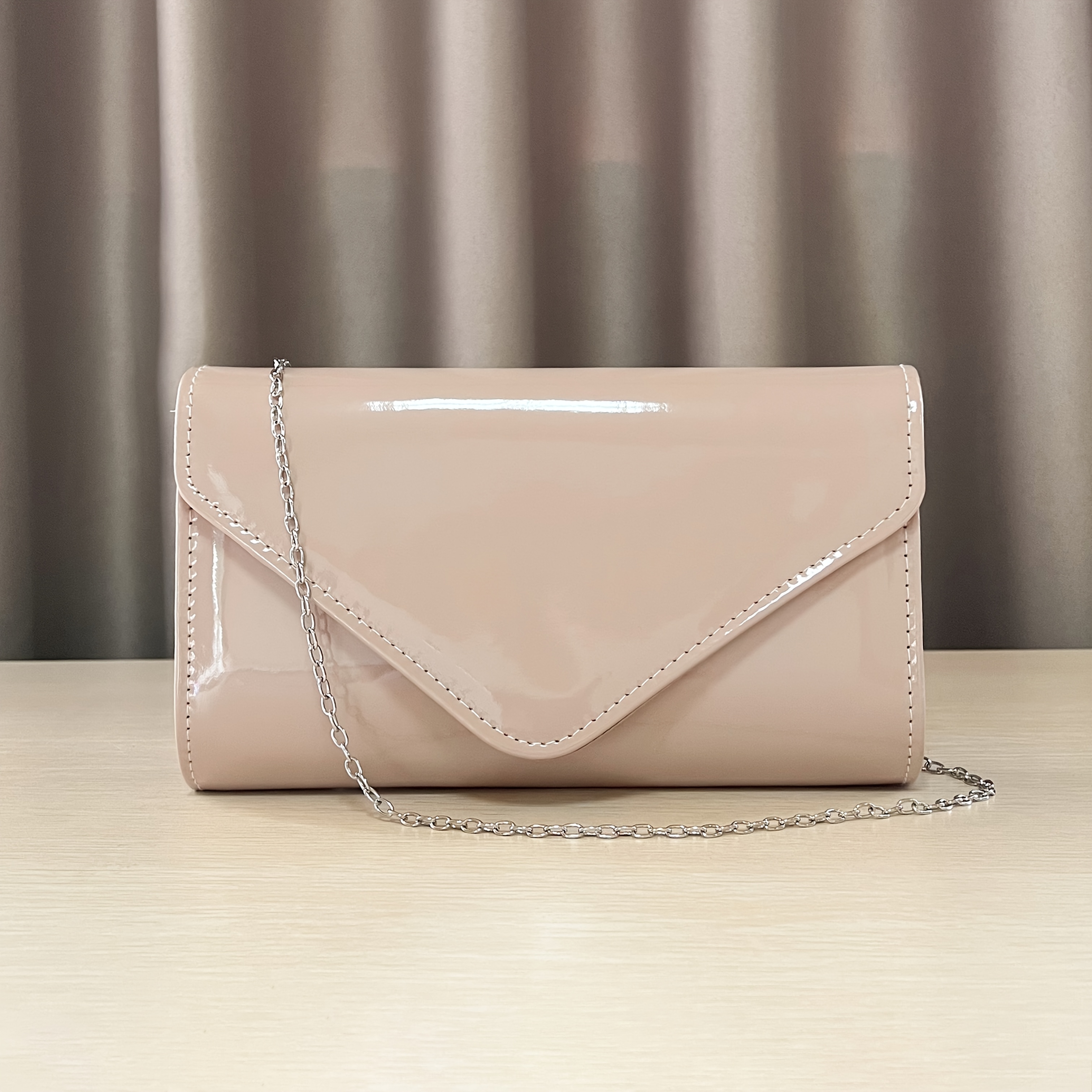 TEMU 1pc Women's Evening Clutch Bag, Simple Glossy Luxurious And Bag, Ramadan Wedding Bag, Factory Direct Supplier For Cross-border E-commerce,