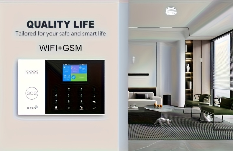 PGST 105 Sistema de Alarma WiFi 4G + Cámara 1080P para Seguridad del Hogar, Sistema Inteligente sin varillas Antirrobo con Notificaciones por SMS, Compatible con Alexa y Google, Control APP para Casa, Apartamento o Fábrica