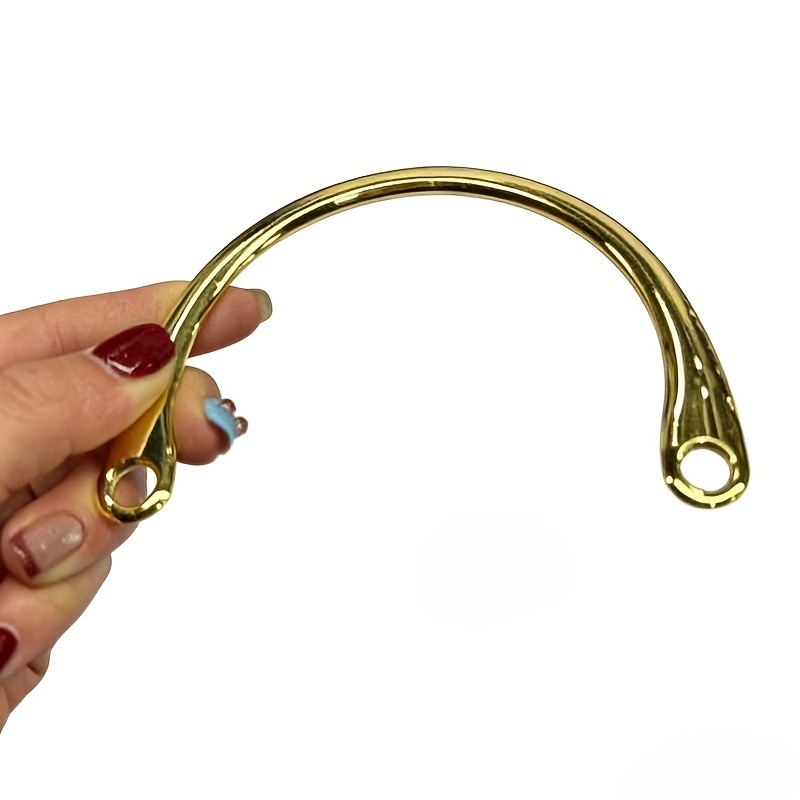 Image of 1pc Metal Bag Handle For Diy Handbags And Purses, D-shaped Short Replacement Strap, Durable Craft Accessories For Handmade Bags - No-wash Black And Accessory Parts
