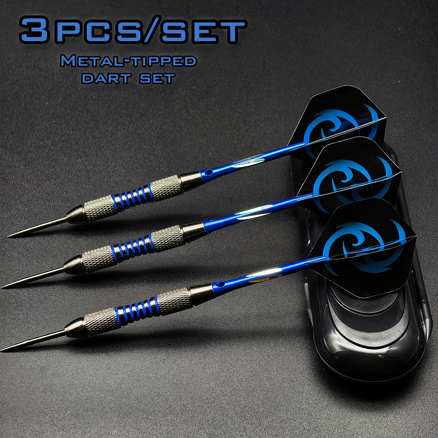 

22g Metal-tipped Dart Set With Portable Case - Training And Gift Set - Suitable For 14 And Up - Iron And Aluminum Construction